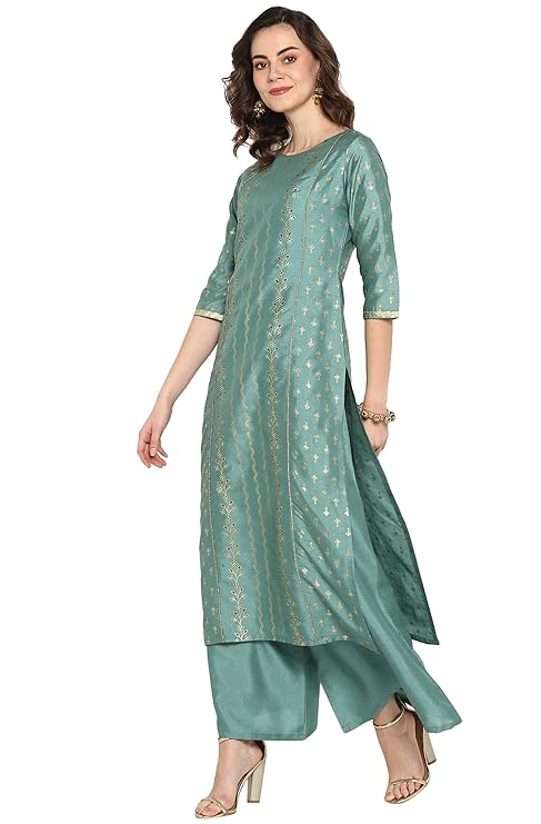 Silk Blend Kurta Set with Dupatta