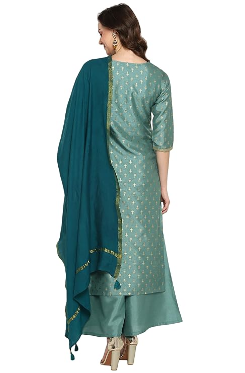 Silk Blend Kurta Set with Dupatta