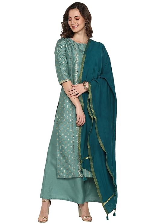 Silk Blend Kurta Set with Dupatta