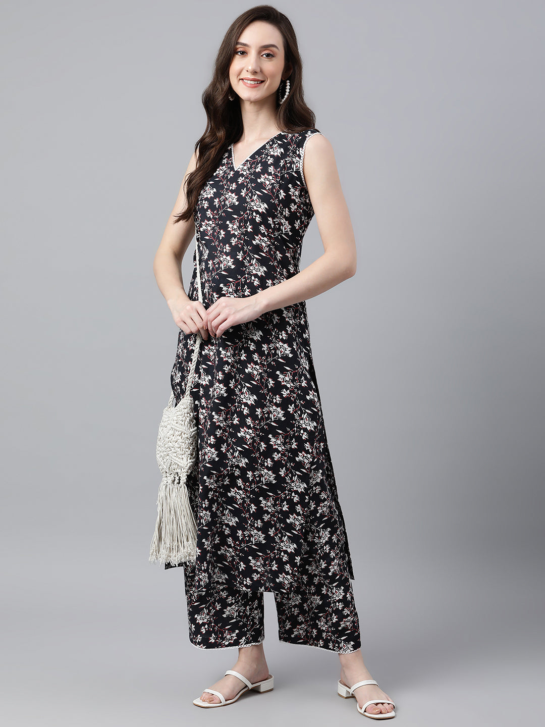 Black Cotton Printed Co-ords Set